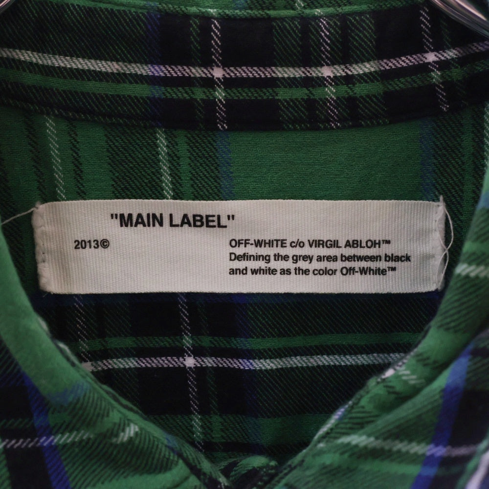 OFF-WHITE(オフホワイト) 17SS DIAG SPRAY CHECK SHIRT ダイアグ サプライ チェックシャツ 長袖シャツ グリーン
