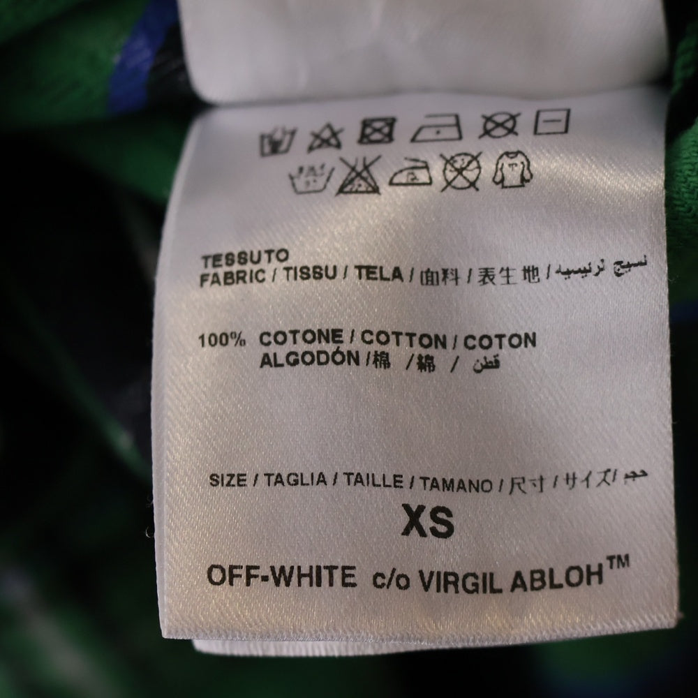 OFF-WHITE(オフホワイト) 17SS DIAG SPRAY CHECK SHIRT ダイアグ サプライ チェックシャツ 長袖シャツ グリーン