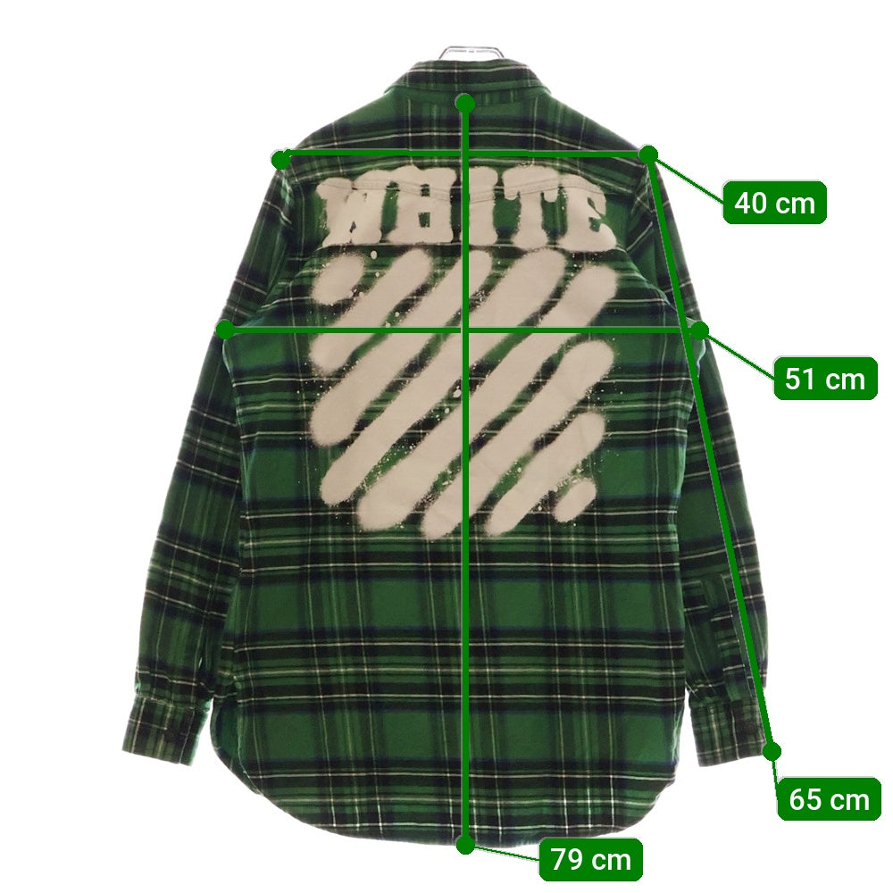 OFF-WHITE(オフホワイト) 17SS DIAG SPRAY CHECK SHIRT ダイアグ サプライ チェックシャツ 長袖シャツ グリーン