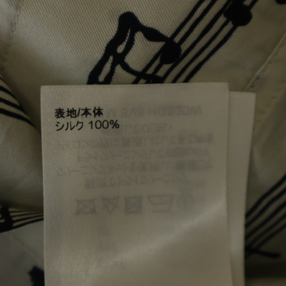 LOUIS VUITTON(ルイヴィトン) 23SS 音符総柄ミリタリーシルク長袖シャツ ホワイト RM231M SV8 HOS20W