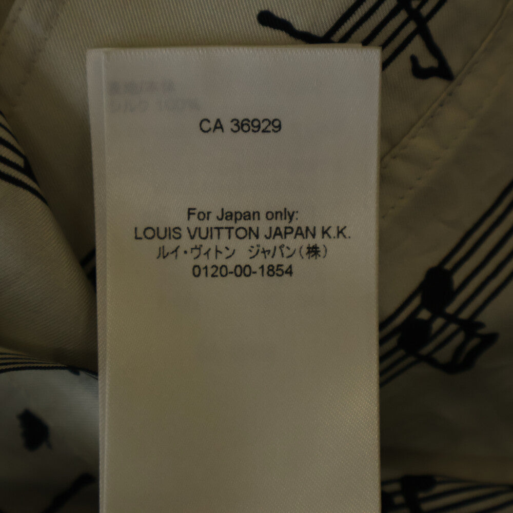 LOUIS VUITTON(ルイヴィトン) 23SS 音符総柄ミリタリーシルク長袖シャツ ホワイト RM231M SV8 HOS20W