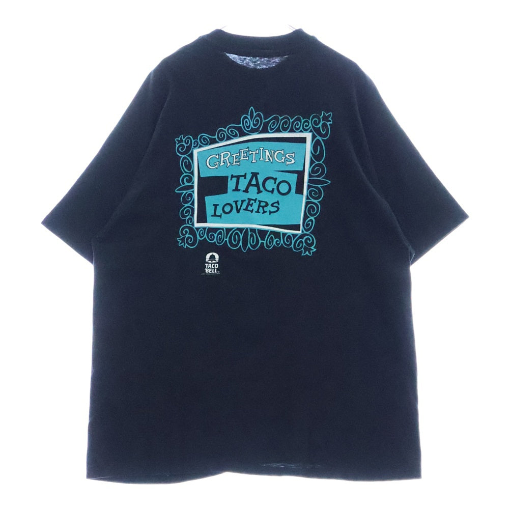 VINTAGE(ヴィンテージ) 90's TACO BELL GREETINGS TACO LOVERS HANES タコベル プリント半袖Tシャツ カットソー ブラック