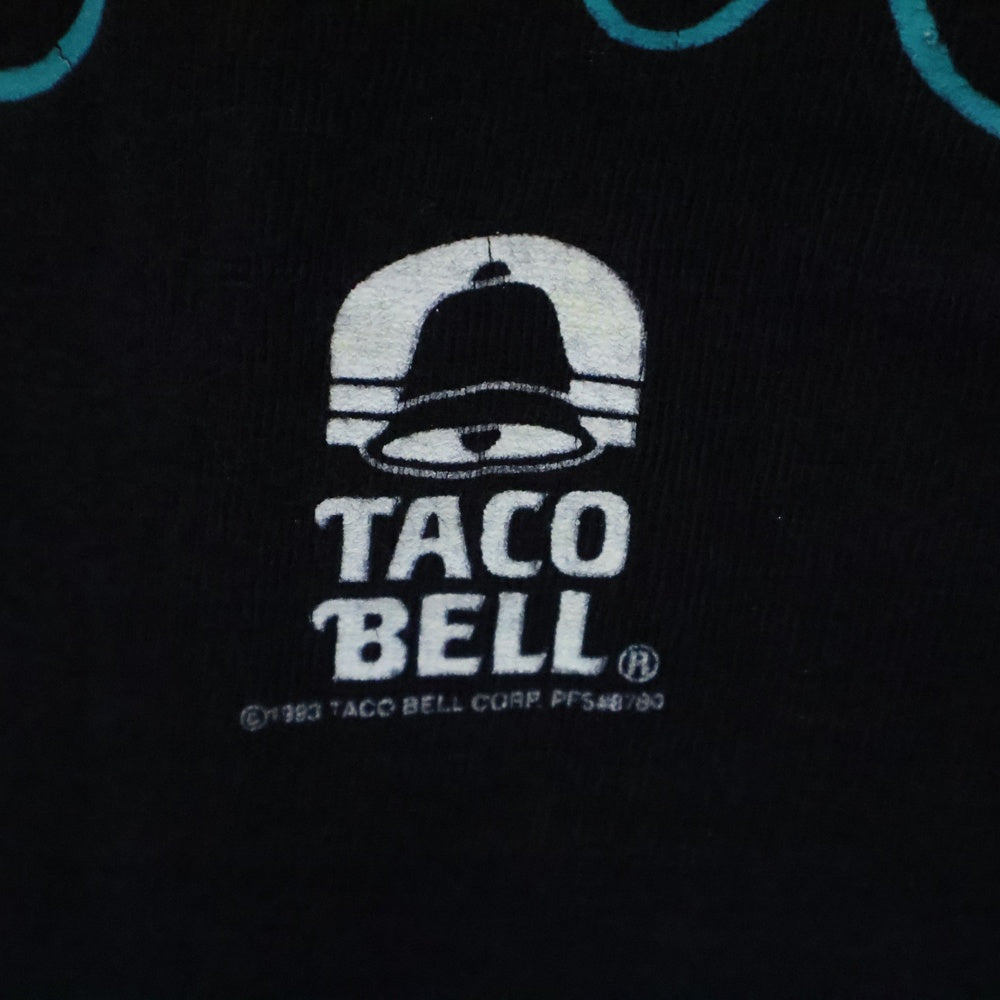 VINTAGE(ヴィンテージ) 90's TACO BELL GREETINGS TACO LOVERS HANES タコベル プリント半袖Tシャツ カットソー ブラック