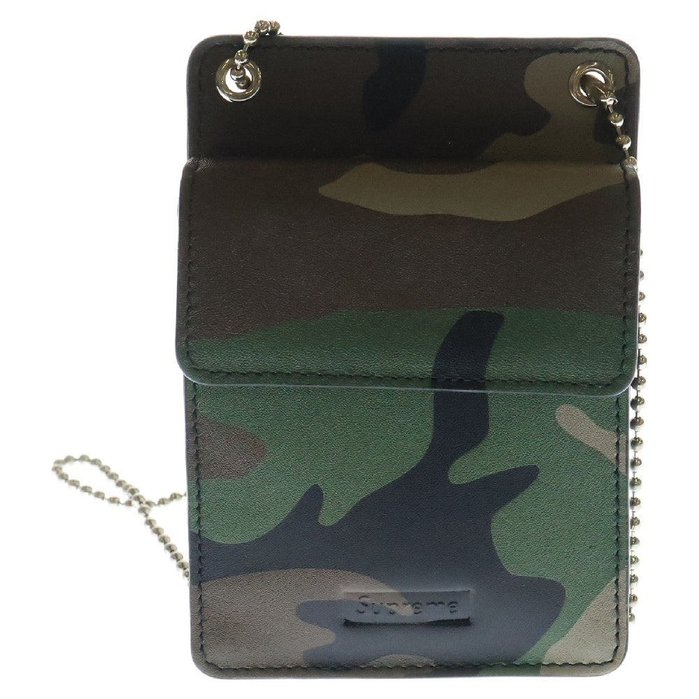 SUPREME(シュプリーム) 18AW Leather ID Holder レザー IDホルダー カモフラ柄 グリーン