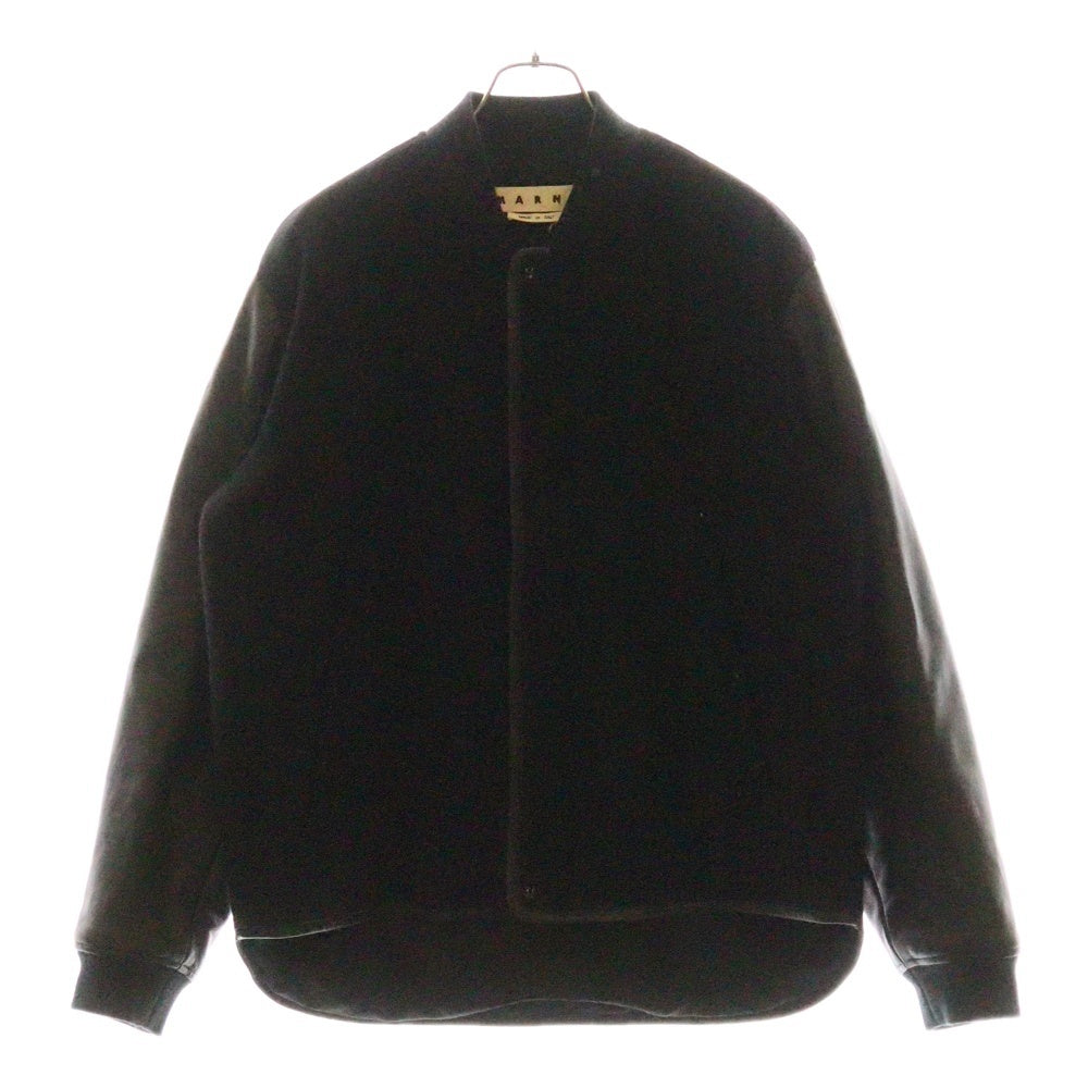 MARNI(マルニ) 袖ゴートレザー切り替え/メルトンウール ジャケット ブラック 25AM002845452 ※オーダー品