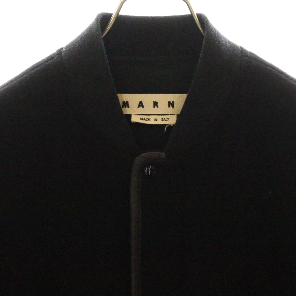 MARNI(マルニ) 袖ゴートレザー切り替え/メルトンウール ジャケット ブラック 25AM002845452 ※オーダー品