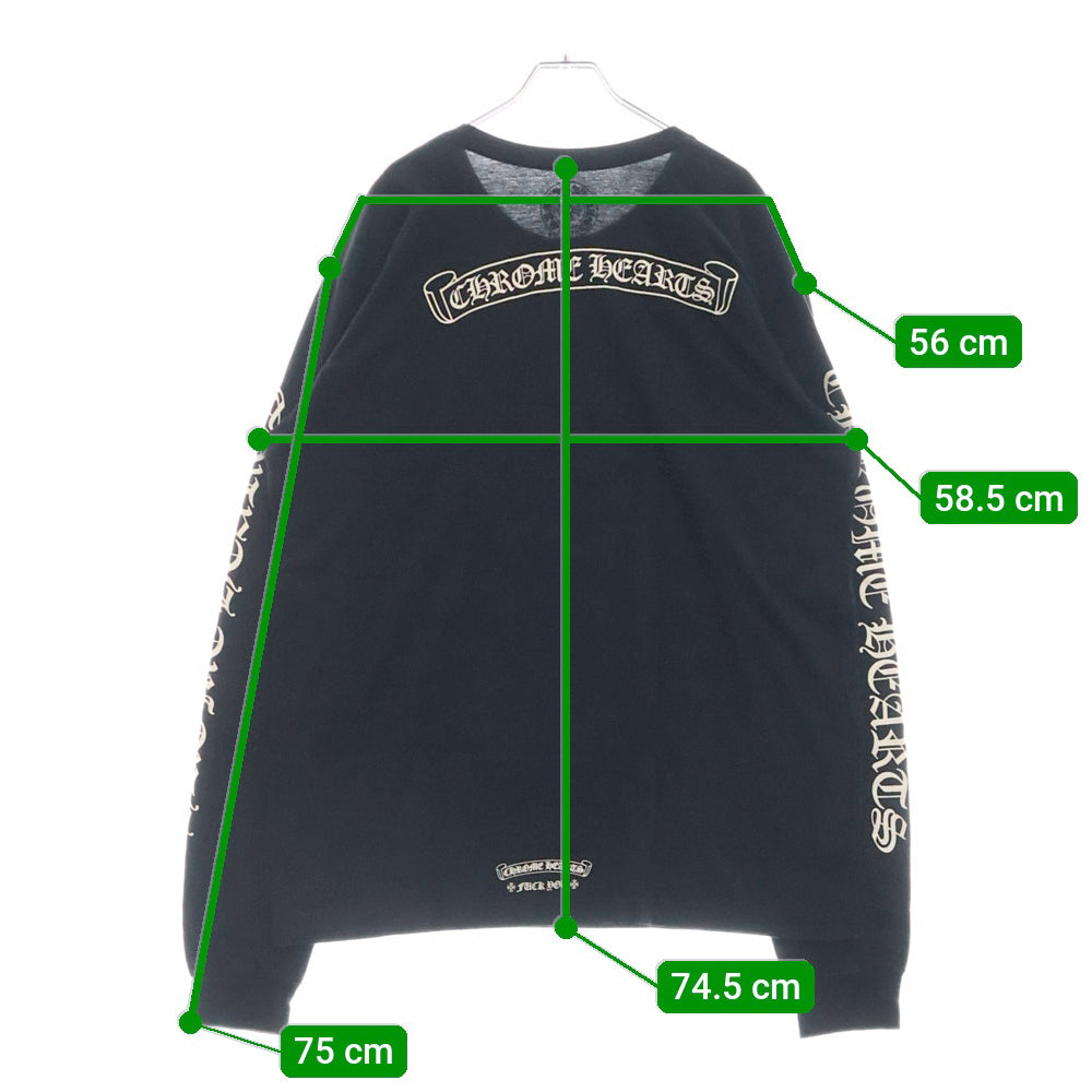 CHROME HEARTS(クロムハーツ) CH LS バックロゴプリント長袖Tシャツ カットソー ブラック