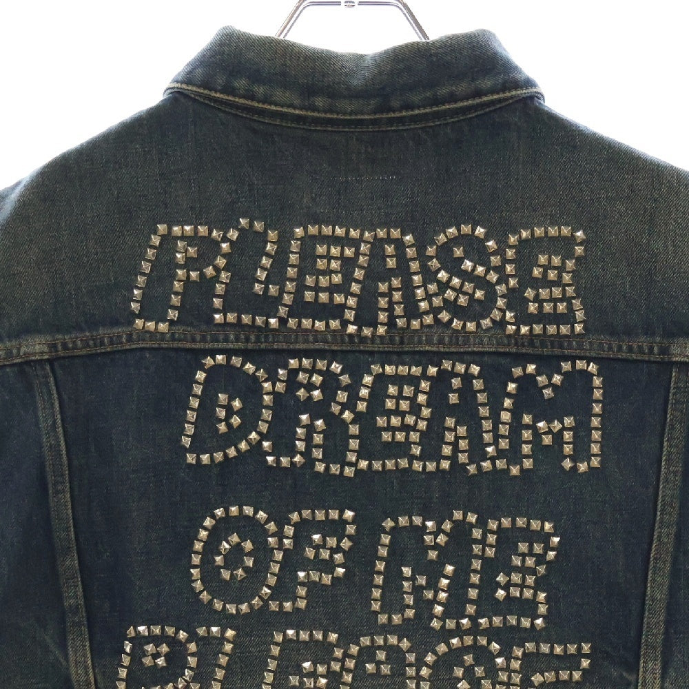 CELINE(セリーヌ) 22SS Denim Trucker Jacket With Artist Embroidery エンブロイダリー デニムトラッカーベスト ライトストーン付き インディゴ 2Q428365M.07DU