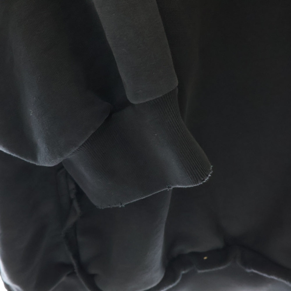 BALENCIAGA(バレンシアガ) 23SS テープロゴダメージ加工プルオーバーパーカー 744190 TOVB1 ブラック
