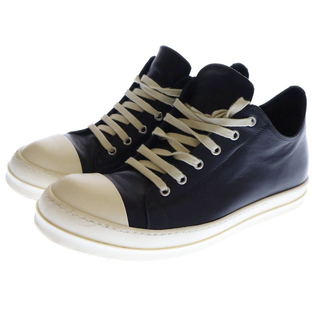 Rick Owens(リックオウエンス) LOW SNEAKER ロースニーカー オールレザー ブラック RU01E5891