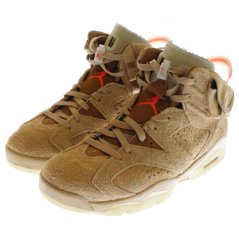 NIKE(ナイキ) ×TRAVIS SCOTT AIR JORDAN 6 RETRO SP BRITISH KAHKI DH0690-200 トラヴィススコット エアジョーダン6 ハイカットスニーカー ベージュ US9/27.0cm