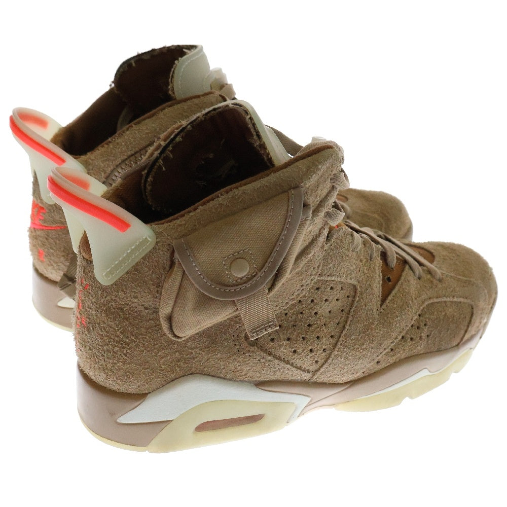 NIKE(ナイキ) ×TRAVIS SCOTT AIR JORDAN 6 RETRO SP BRITISH KAHKI DH0690-200 トラヴィススコット エアジョーダン6 ハイカットスニーカー ベージュ US9/27.0cm