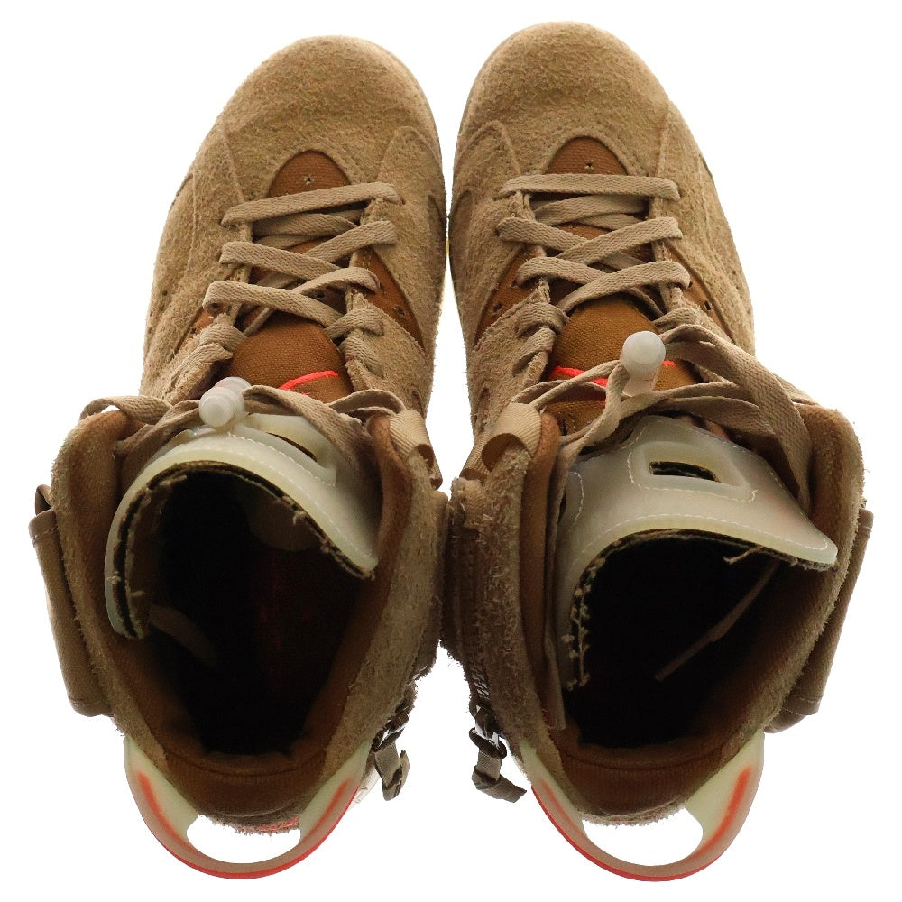 NIKE(ナイキ) ×TRAVIS SCOTT AIR JORDAN 6 RETRO SP BRITISH KAHKI DH0690-200 トラヴィススコット エアジョーダン6 ハイカットスニーカー ベージュ US9/27.0cm