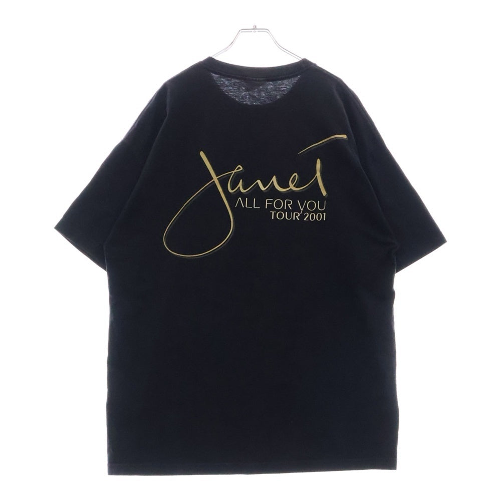 NO BRAND(ノーブランド) JANET JACKSON ALL FOR YOU 2001 Tシャツ GIANT FITS BLACK