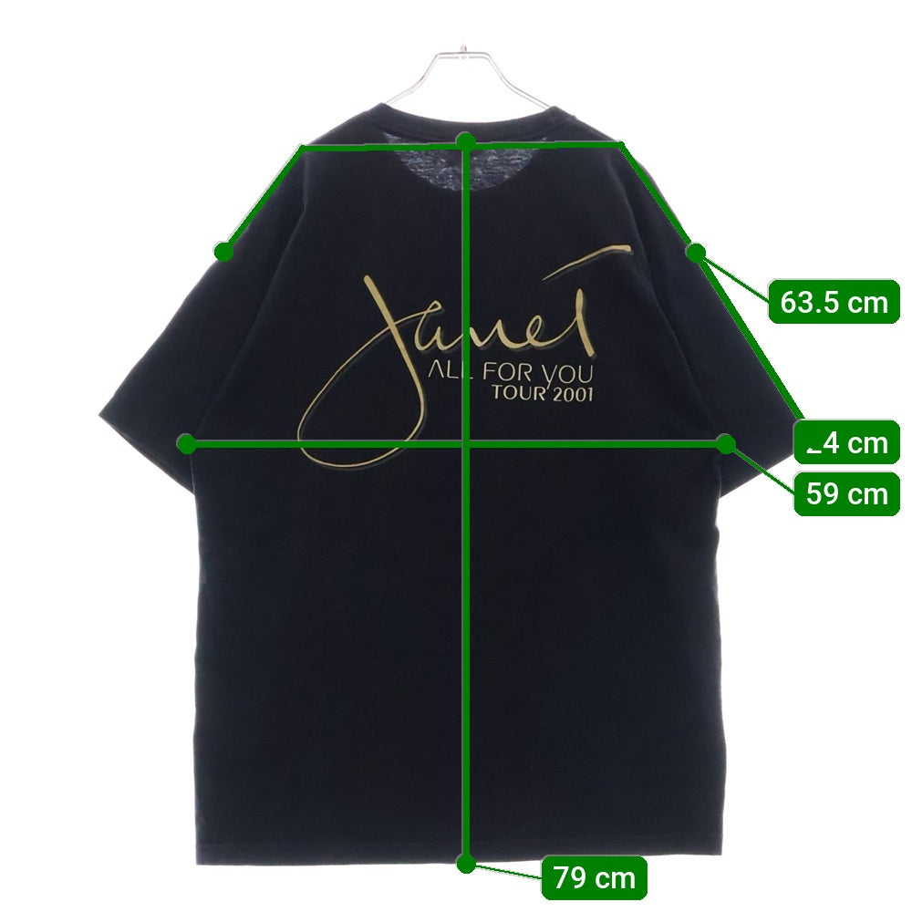 NO BRAND(ノーブランド) JANET JACKSON ALL FOR YOU 2001 Tシャツ GIANT FITS BLACK