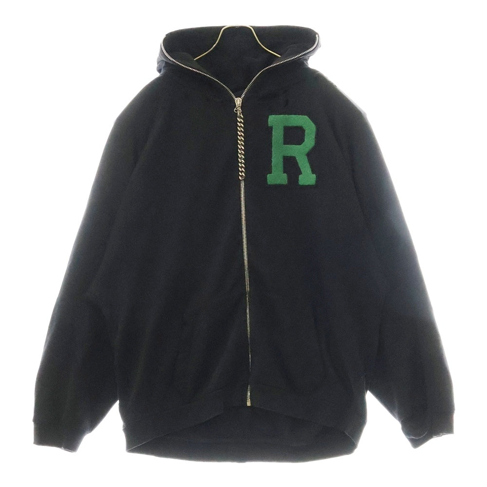 RAF SIMONS(ラフシモンズ) 20AW Oversized Zipped Hoodie With Badge オーバーサイズド ジップド フーディー ジップパーカー ブラック 202 177A
