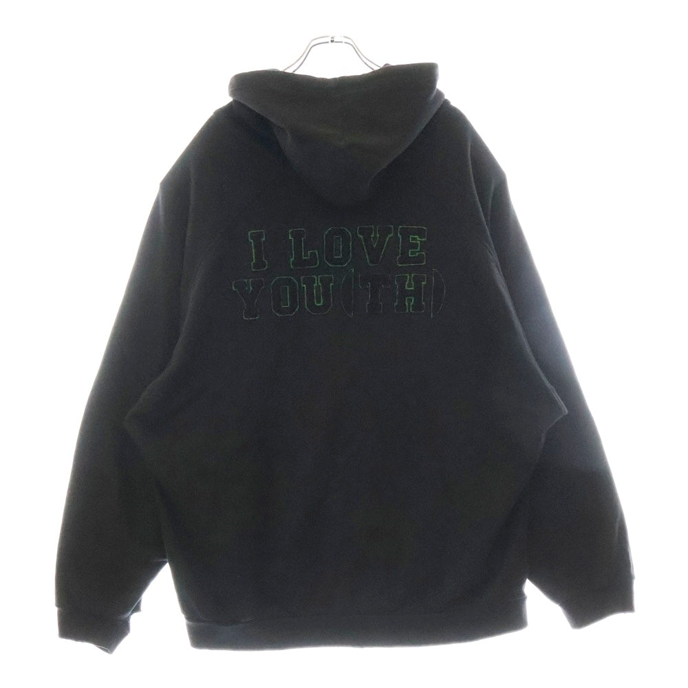 RAF SIMONS(ラフシモンズ) 20AW Oversized Zipped Hoodie With Badge オーバーサイズド ジップド フーディー ジップパーカー ブラック 202 177A
