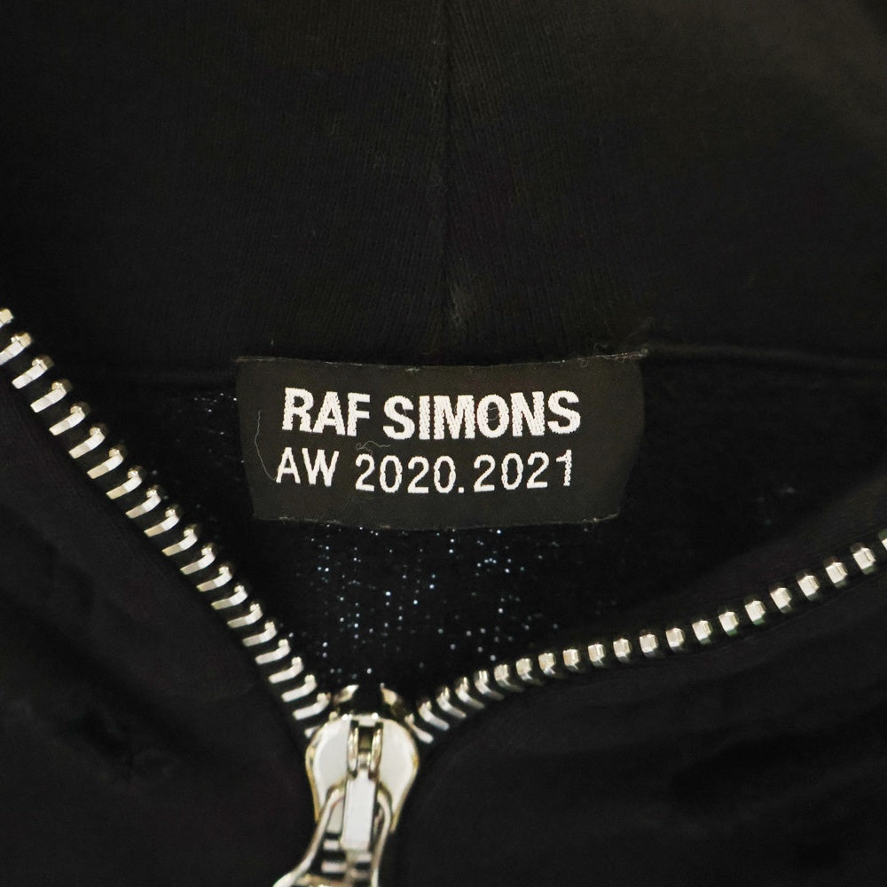 RAF SIMONS(ラフシモンズ) 20AW Oversized Zipped Hoodie With Badge オーバーサイズド ジップド フーディー ジップパーカー ブラック 202 177A