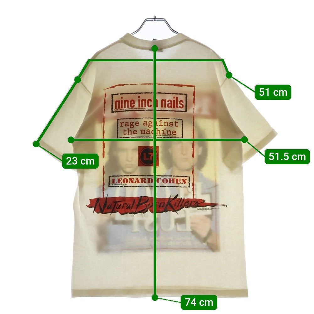 VINTAGE(ヴィンテージ) 90s NATURAL BORN KILLERS 1994 BLOOD LUST MOVIE PROMO GIANTタグ ナチュラルボーンキラーズ プリント半袖Tシャツ カットソー ホワイト