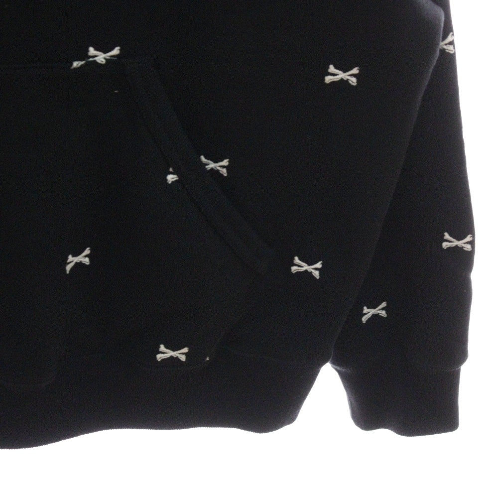 WTAPS(ダブルタップス) 22AW ACNE HOODY CTPL TEXTILE クロスボーン 刺繍 プルオーバーパーカー ブラック 222ATDT-CSM26