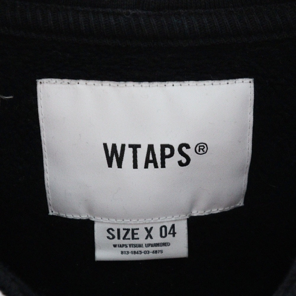 WTAPS(ダブルタップス) 22AW ACNE HOODY CTPL TEXTILE クロスボーン 刺繍 プルオーバーパーカー ブラック 222ATDT-CSM26