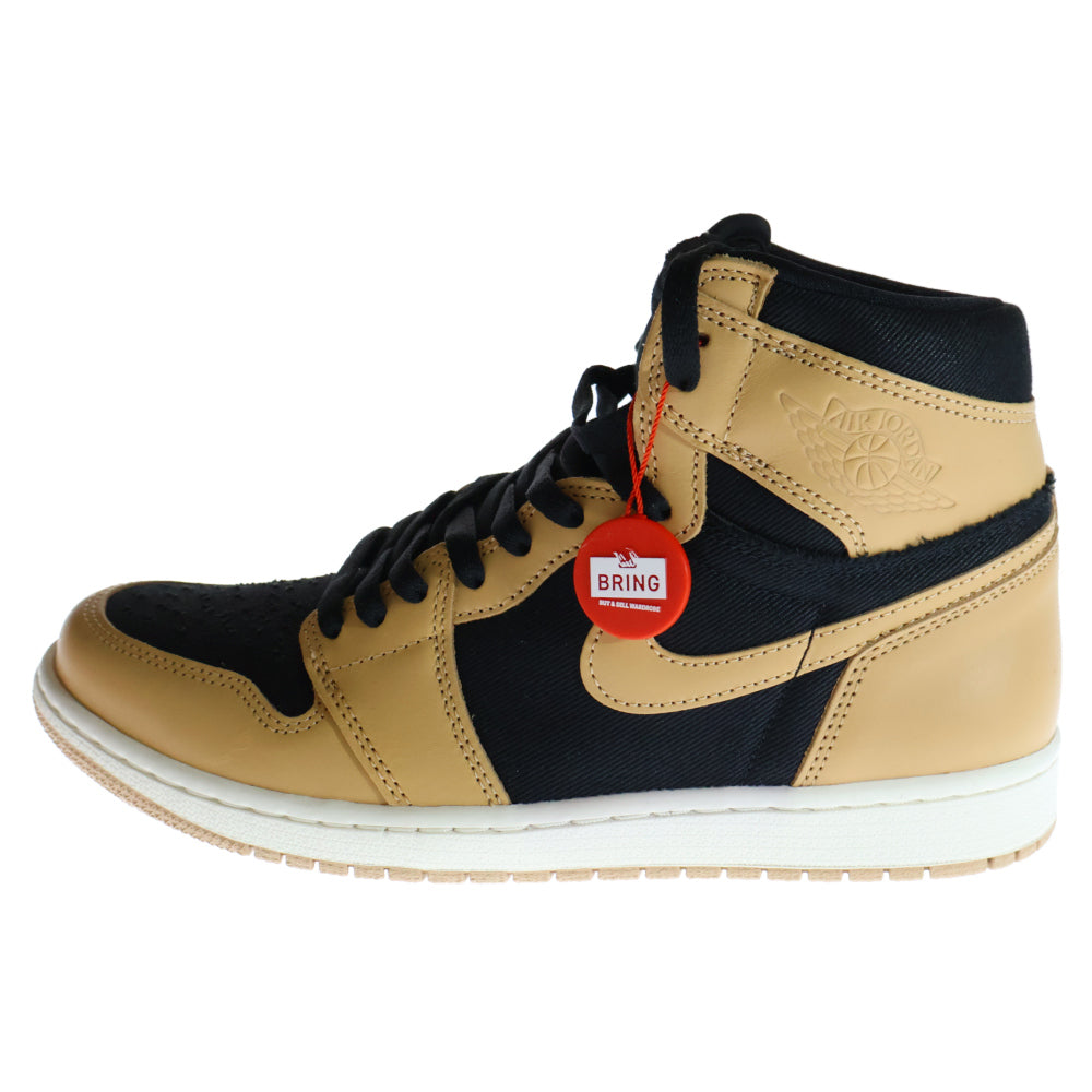 NIKE(ナイキ) AIR JORDAN 1 RETRO HIGH OG Vachetta Tan エアジョーダン レトロ バケッタ タン ハイカットスニーカー ベージュ/ブラック US9.5/27.5cm 555088-202