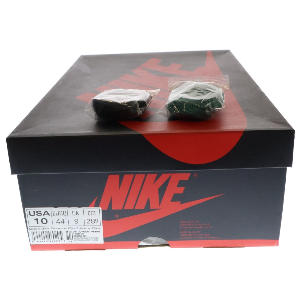 NIKE(ナイキ) AIR JORDAN 1 RETRO HIGH CRIMSON TINT エアジョーダン1 レトロ ハイカットスニーカー クリムゾンティント ブラック/ピンク US10/28cm 555088-081
