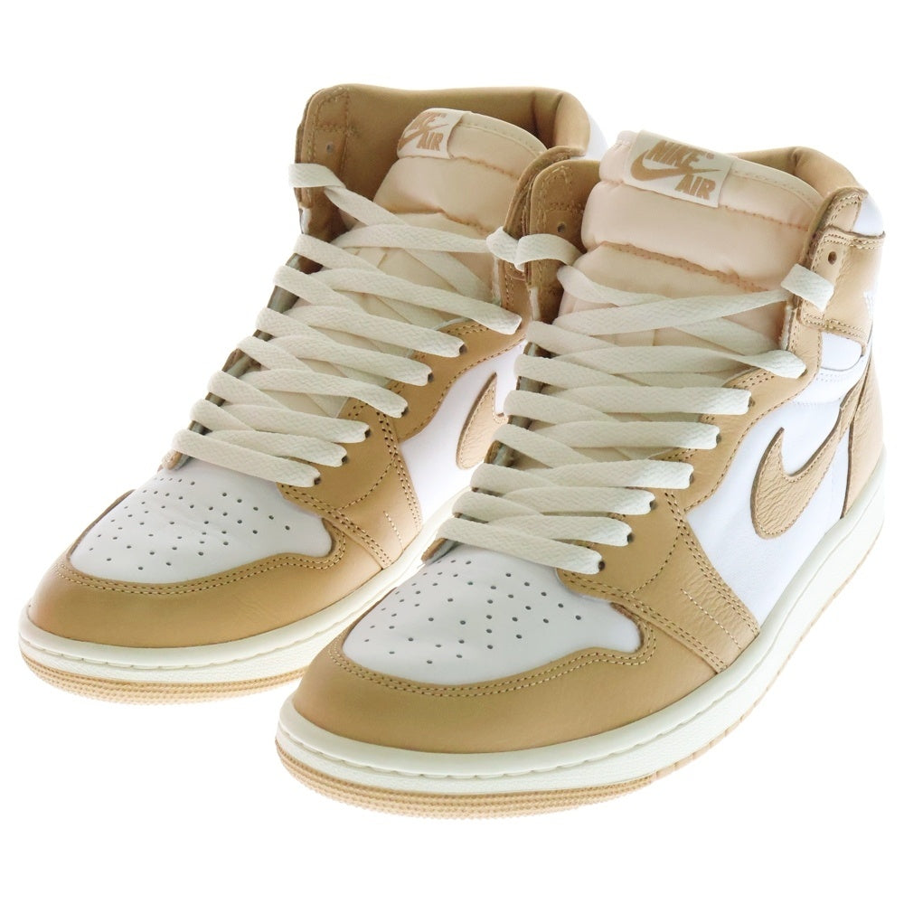 NIKE(ナイキ) WMNS AIR JORDAN 1 RETRO HI OG ウィメンズ エアジョーダン1 ハイカットスニーカー ホワイト/ベージュ US11/28cm FN6622-201