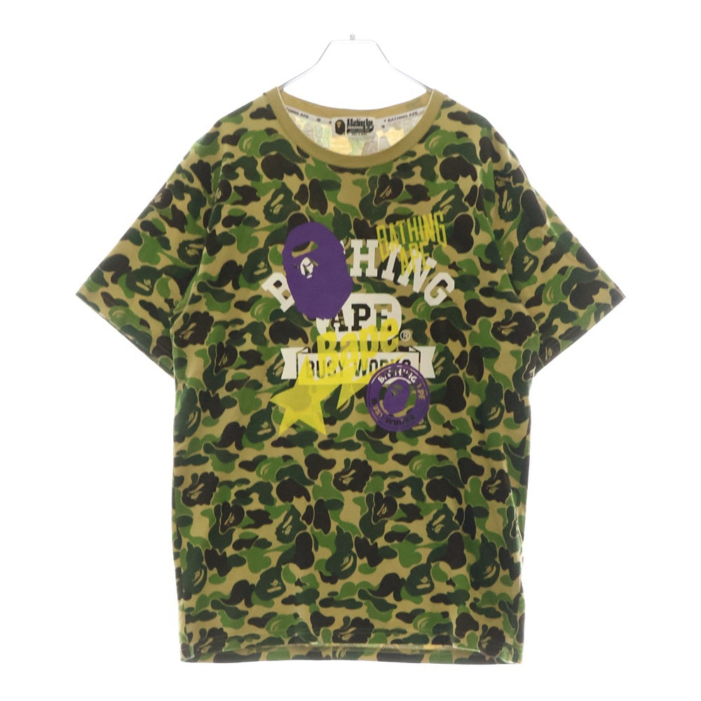 A BATHING APE(アベイシングエイプ) BAPE ABC CAMO MULTI ベイプ カモ柄 マルチプリント半袖Tシャツ カットソー カーキ/グリーン 001CSH201032X