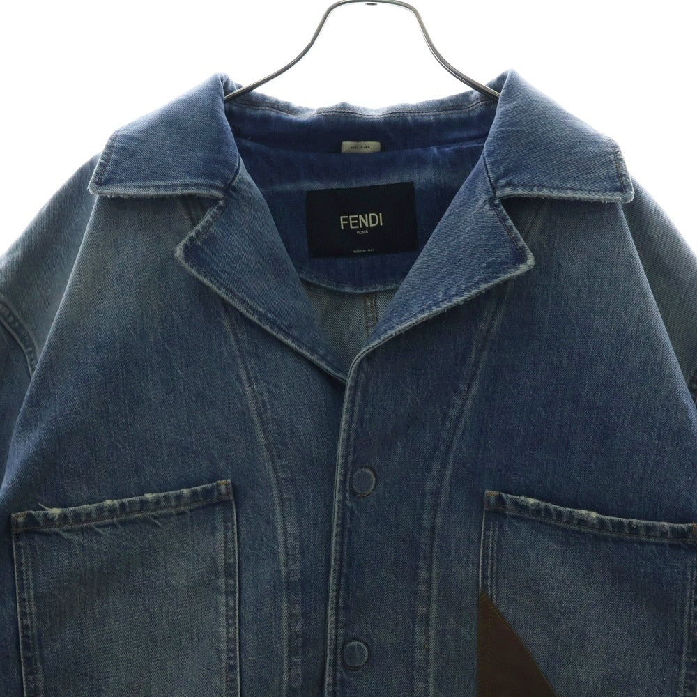 FENDI(フェンディ) 23SS Denim Jacket カットオフダメージ加工 デニムジャケット インディゴFW1225 AN4W
