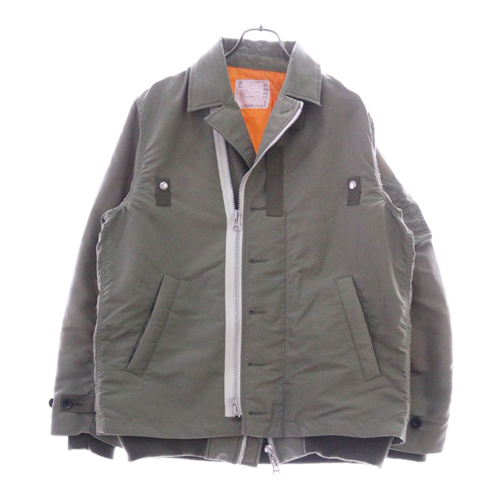 Sacai(サカイ) 24SS コントラストトリム ボンバージャケット アウター カーキ 24‐03320M