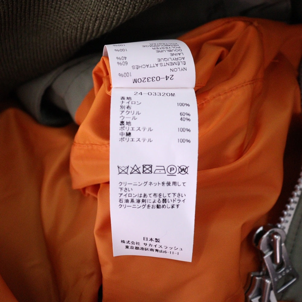 Sacai(サカイ) 24SS コントラストトリム ボンバージャケット アウター カーキ 24‐03320M