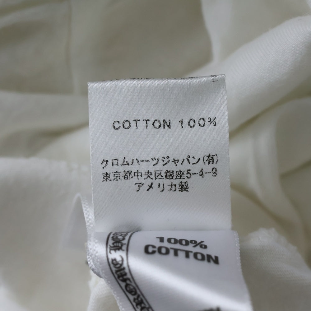 CHROME HEARTS(クロムハーツ) CHクロスプリント クロスボールボタン付き ヘンリーネック長袖Tシャツ カットソー ホワイト