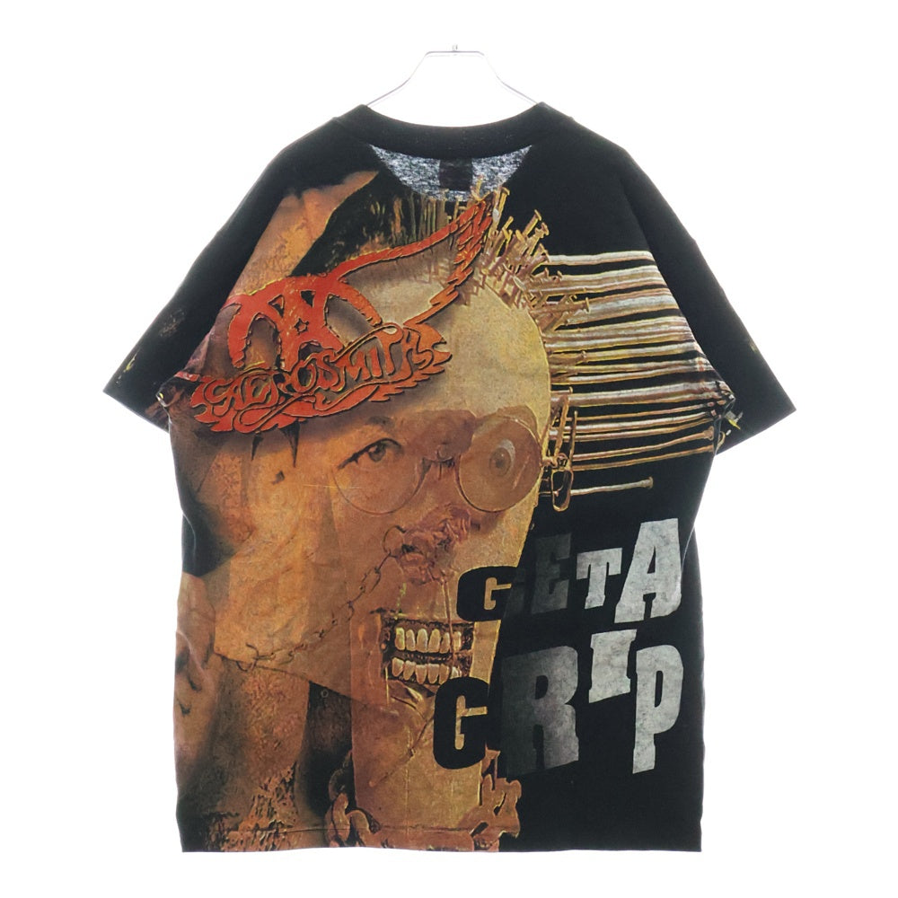VINTAGE(ヴィンテージ) 90's Aerosmith Get A Grip anvilタグ エアロスミス ゲットアグリップ 1ウォッシュ オーバープリント 半袖Tシャツ ブラック
