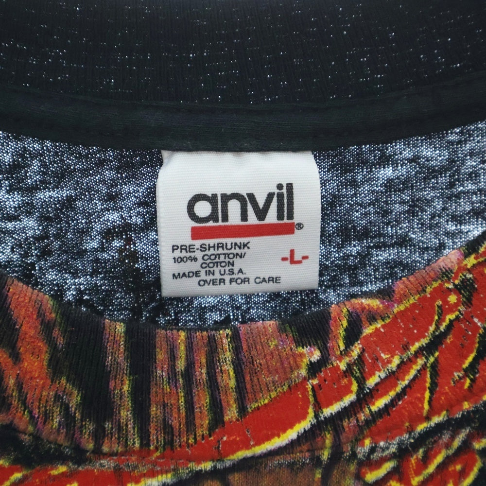 VINTAGE(ヴィンテージ) 90's Aerosmith Get A Grip anvilタグ エアロスミス ゲットアグリップ 1ウォッシュ オーバープリント 半袖Tシャツ ブラック