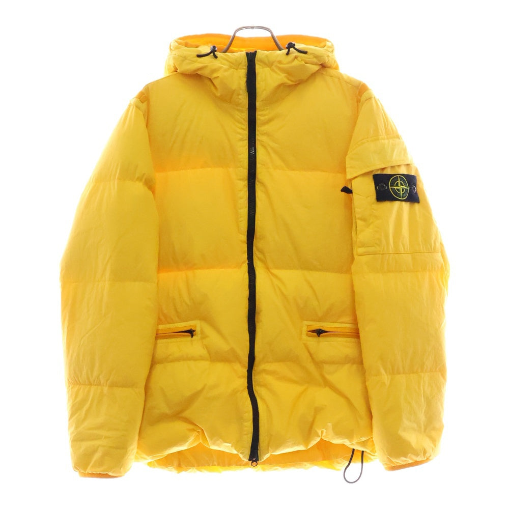 STONE ISLAND(ストーンアイランド) 22FW ガーメントダイナイロンレップスフーデッドダウン サイドアームダウンジャケット イエロー 771540223