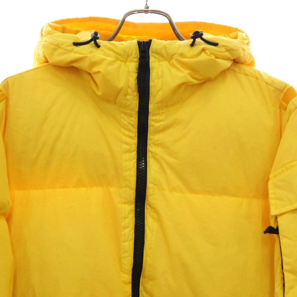 STONE ISLAND(ストーンアイランド) 22FW ガーメントダイナイロンレップスフーデッドダウン サイドアームダウンジャケット イエロー 771540223