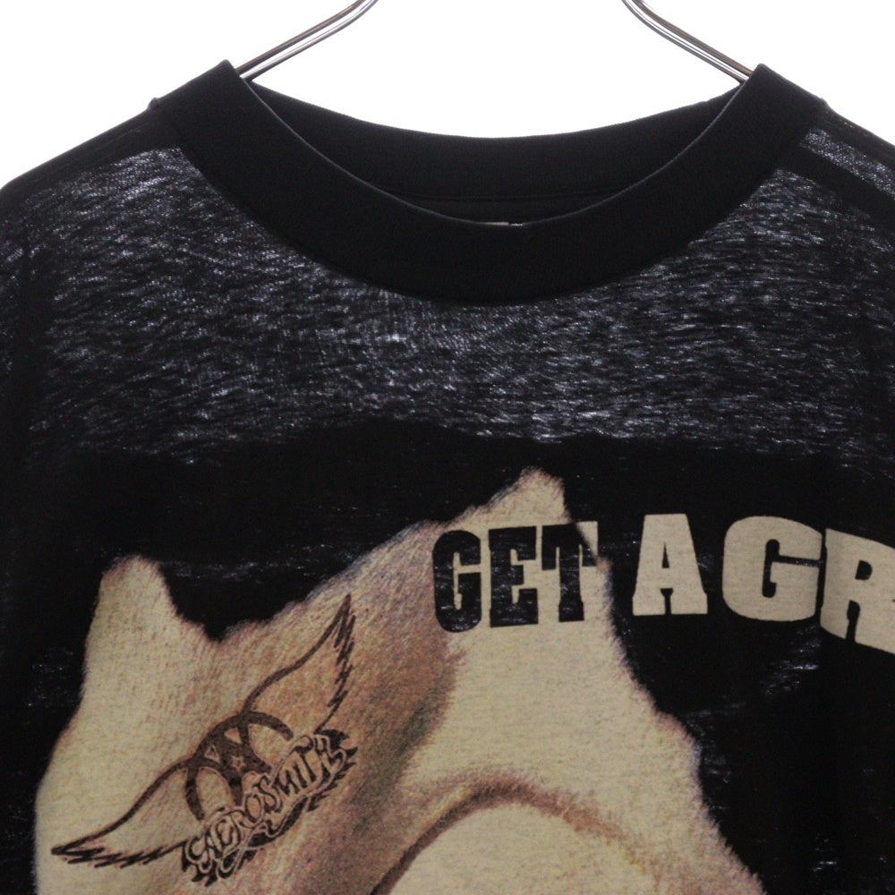 VINTAGE(ヴィンテージ) 90's AERO SMITH GET A GRIP EURO エアロスミス ゲットアグリップ プリント半袖Tシャツ カットソー ブラック