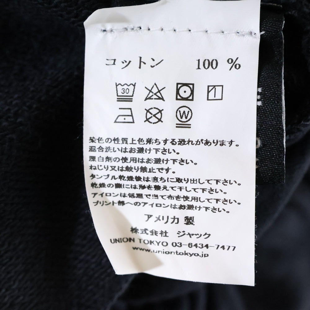 UNION(ユニオン) SCIENCE SWEATPANT プリントロゴスウェットパンツ ブラック