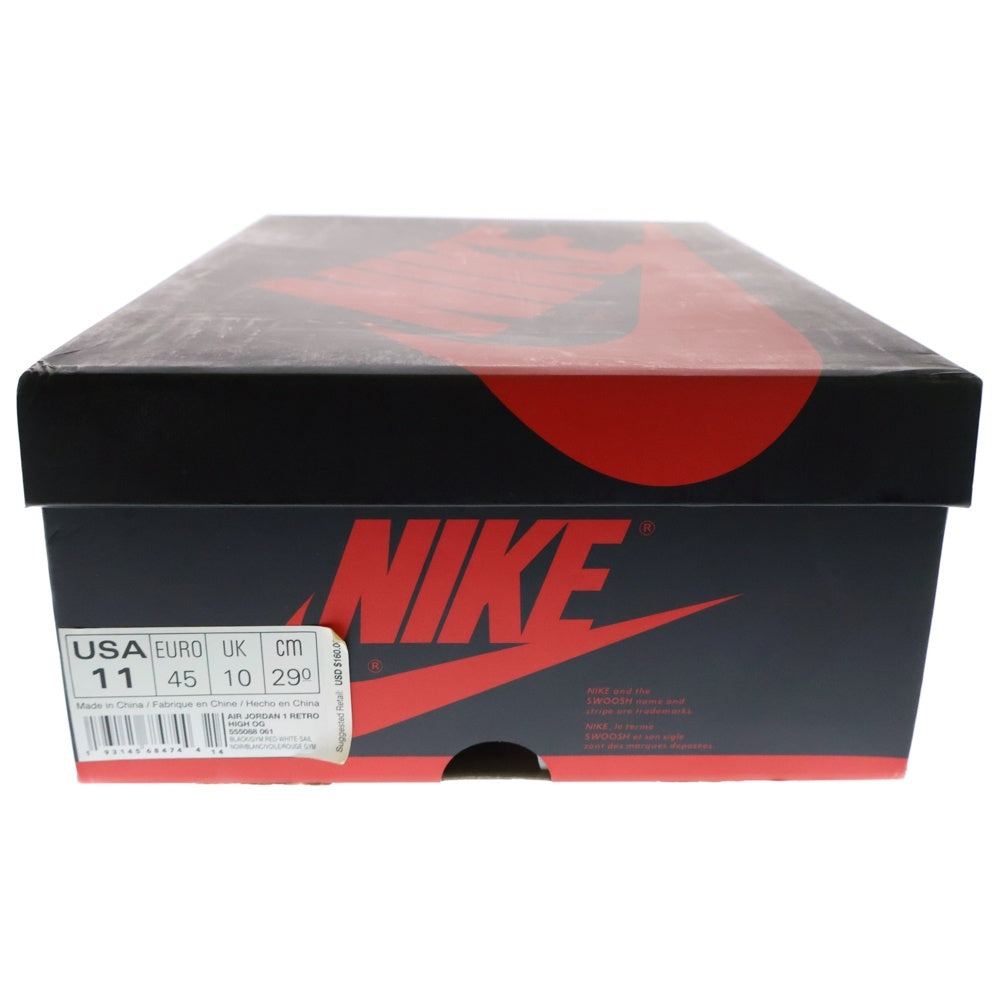 NIKE(ナイキ) AIR JORDAN 1 RETRO HIGH OG GYM RED エアジョーダン1 レトロ ジムレッド ハイカットスニーカー ブラック/レッド/ホワイト US11/29cm 555088-061