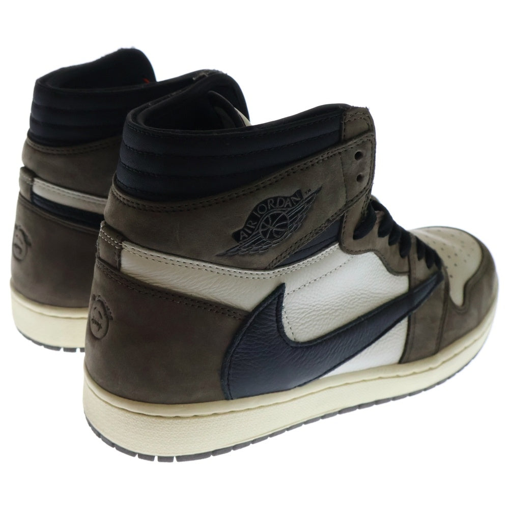 NIKE(ナイキ) ×TRAVIS SCOTT AIR JORDAN 1 HIGH OG TS SP CD4487-100 トラヴィススコット エアジョーダン1 ハイカットスニーカー ブラウン/ホワイト US10.5/28.5cm