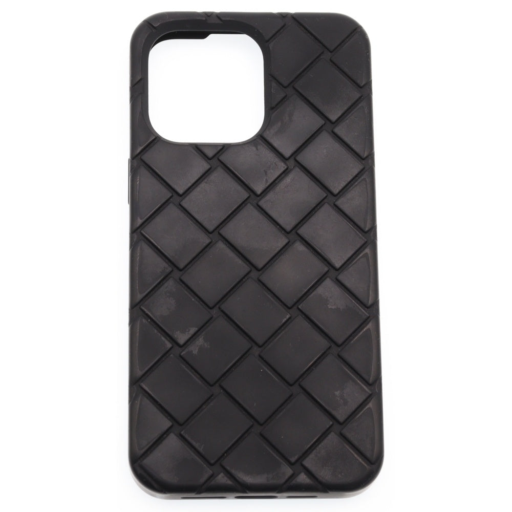 BOTTEGA VENETA(ボッテガヴェネタ) トレチャート ラバー iPhone15 Pro Max 対応 アイフォンケース ブラック