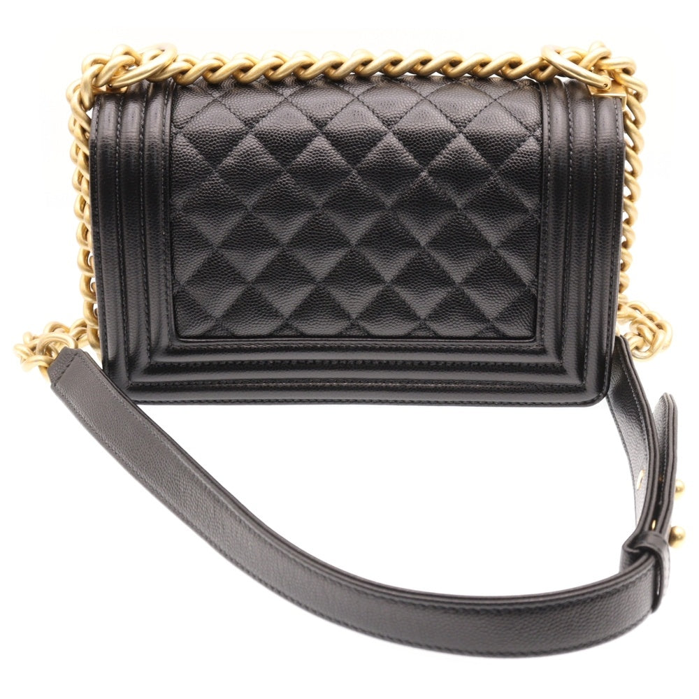 CHANEL(シャネル) ボーイシャネル20 ココマーク チェーンショルダーバッグ キャビアスキン ブラック ゴールド金具 A67085 レディース
