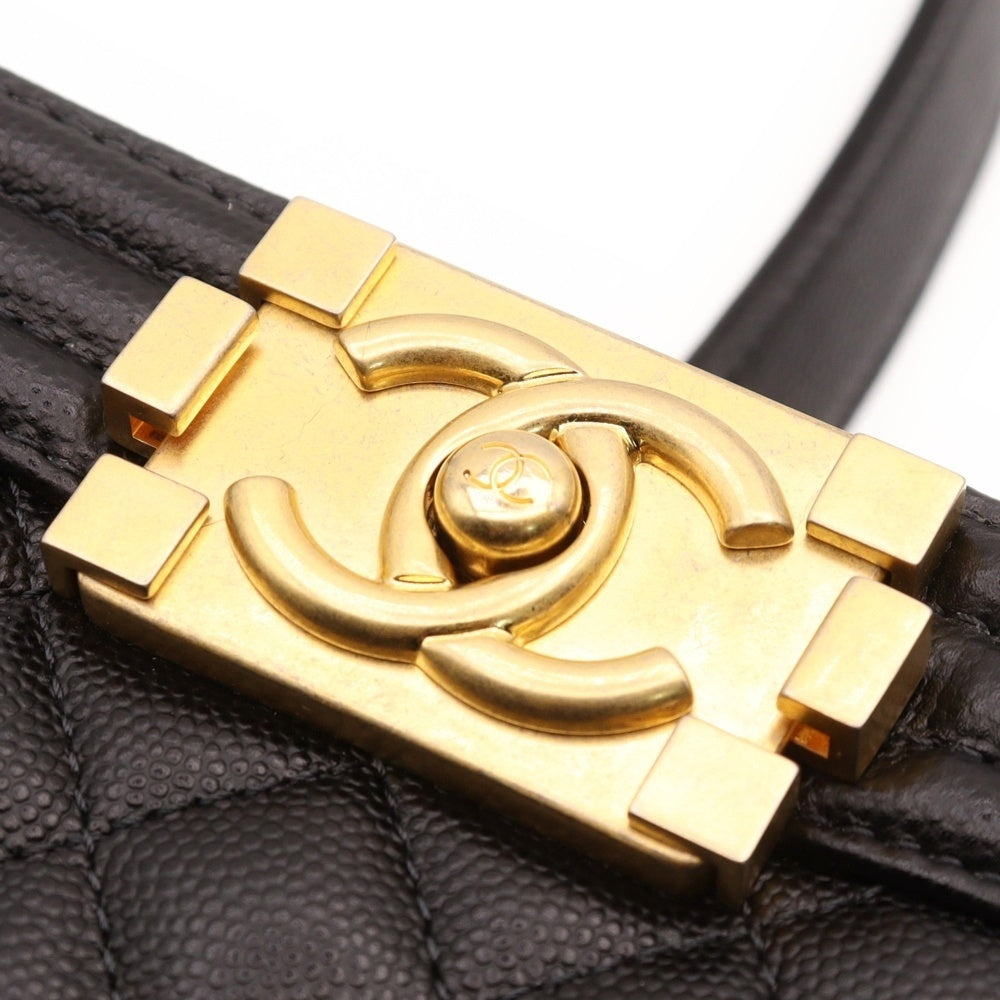 CHANEL(シャネル) ボーイシャネル20 ココマーク チェーンショルダーバッグ キャビアスキン ブラック ゴールド金具 A67085 レディース