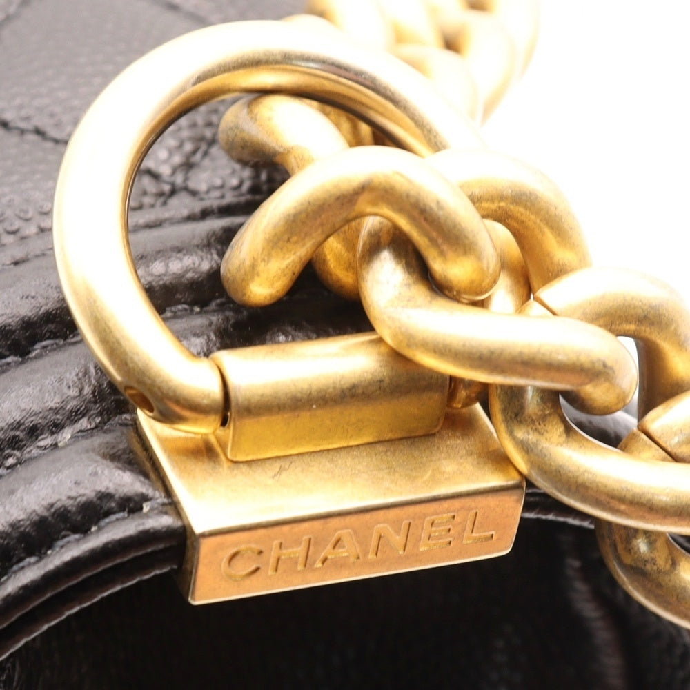 CHANEL(シャネル) ボーイシャネル20 ココマーク チェーンショルダーバッグ キャビアスキン ブラック ゴールド金具 A67085 レディース