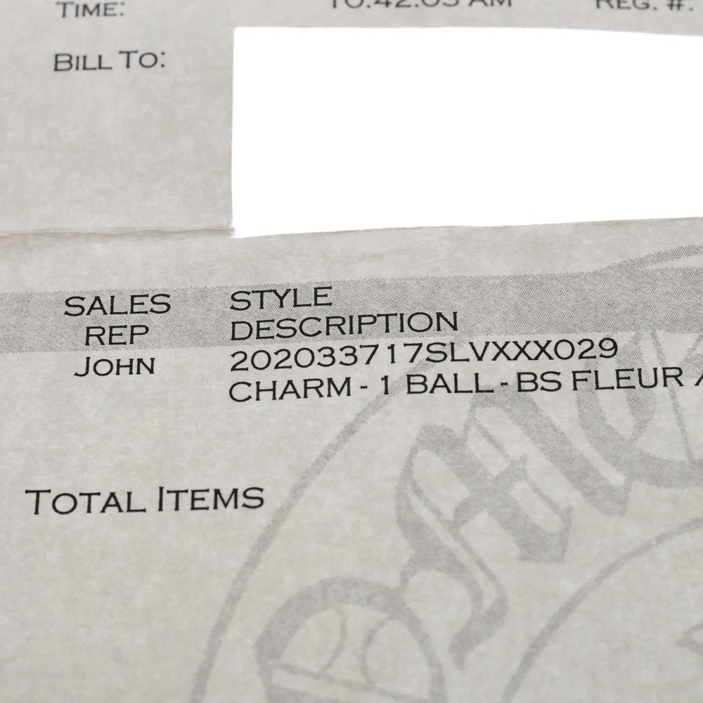 CHROME HEARTS(クロムハーツ) 1BALL BS FLEUR 1ボールBSフレアチャーム ペンダントトップ シルバー BCA198