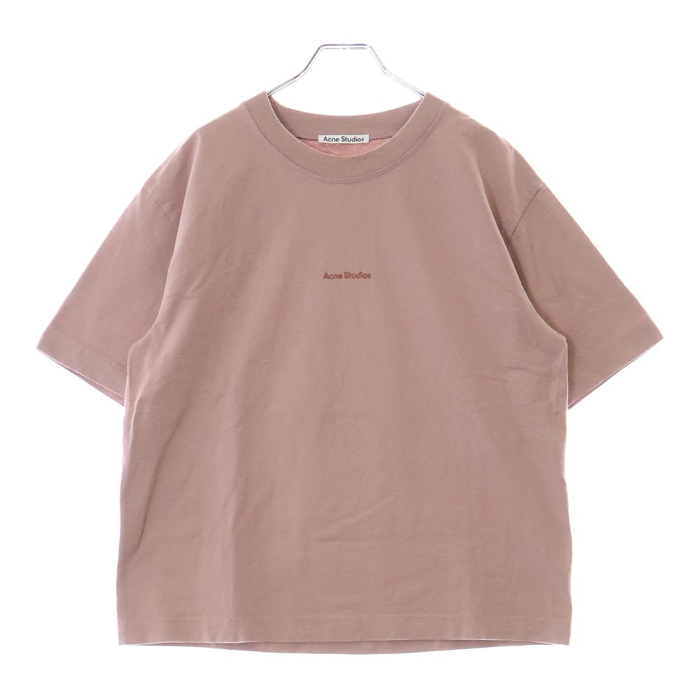Acne Studios(アクネ ストゥディオズ) ロゴ刺繍 半袖Tシャツ カットソー ピンク FN-Wn-TSHI000196