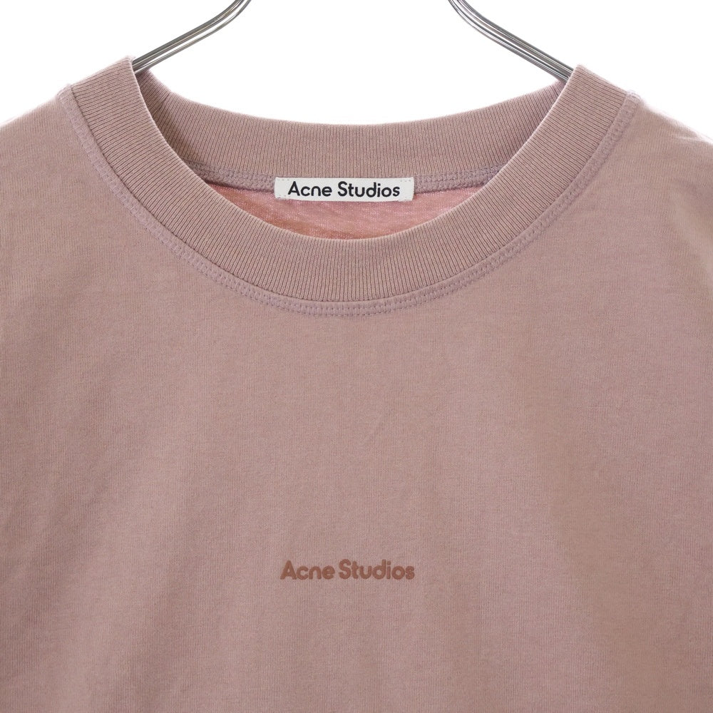 Acne Studios(アクネ ストゥディオズ) ロゴ刺繍 半袖Tシャツ カットソー ピンク FN-Wn-TSHI000196