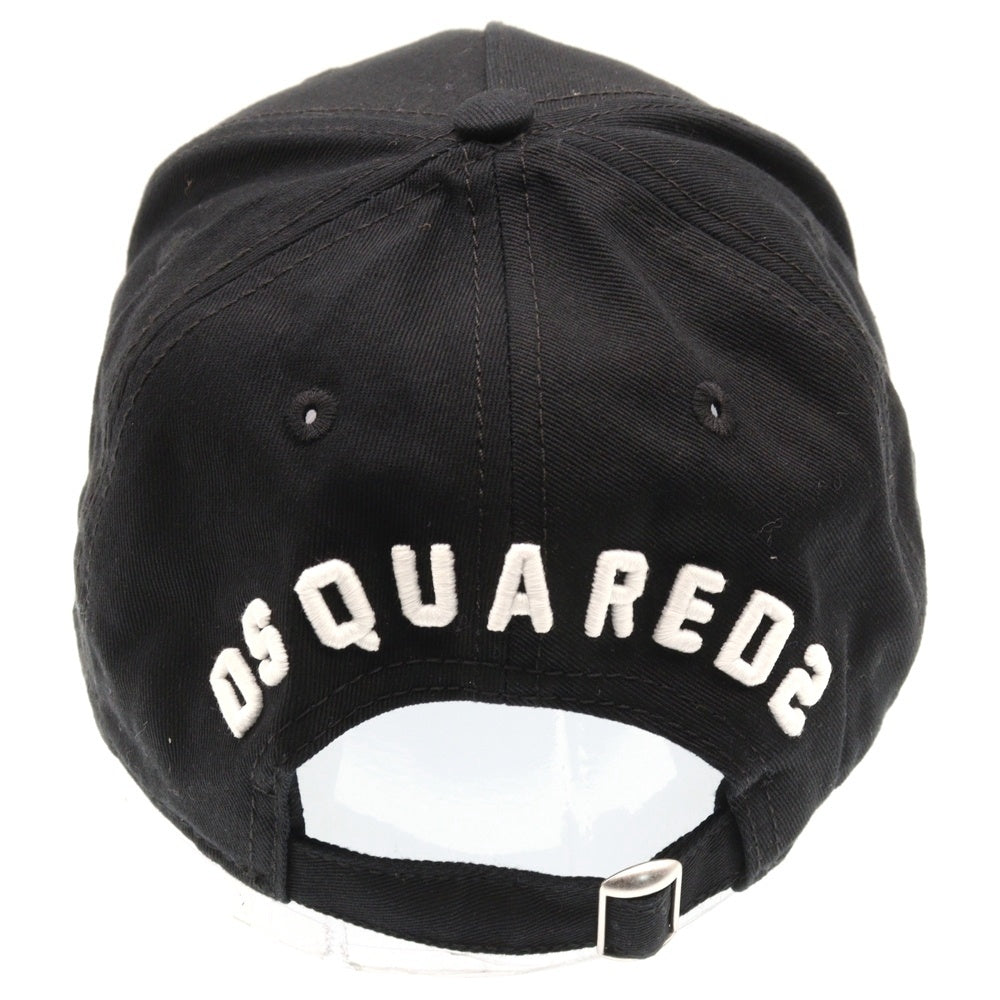 DSQUARED2(ディースクエアード) ICON ダメージ加工ロゴキャップ ブラック
