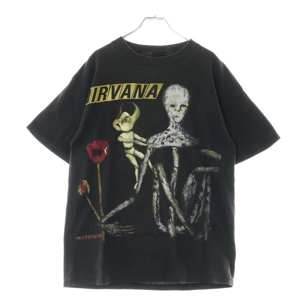 VINTAGE(ヴィンテージ) 90's NIRVANA INCESTICIDE BLACK GIANT BY TULTEX ニルヴァーナ インセスティサイド フロントプリント半袖Tシャツ カットソー ブラック